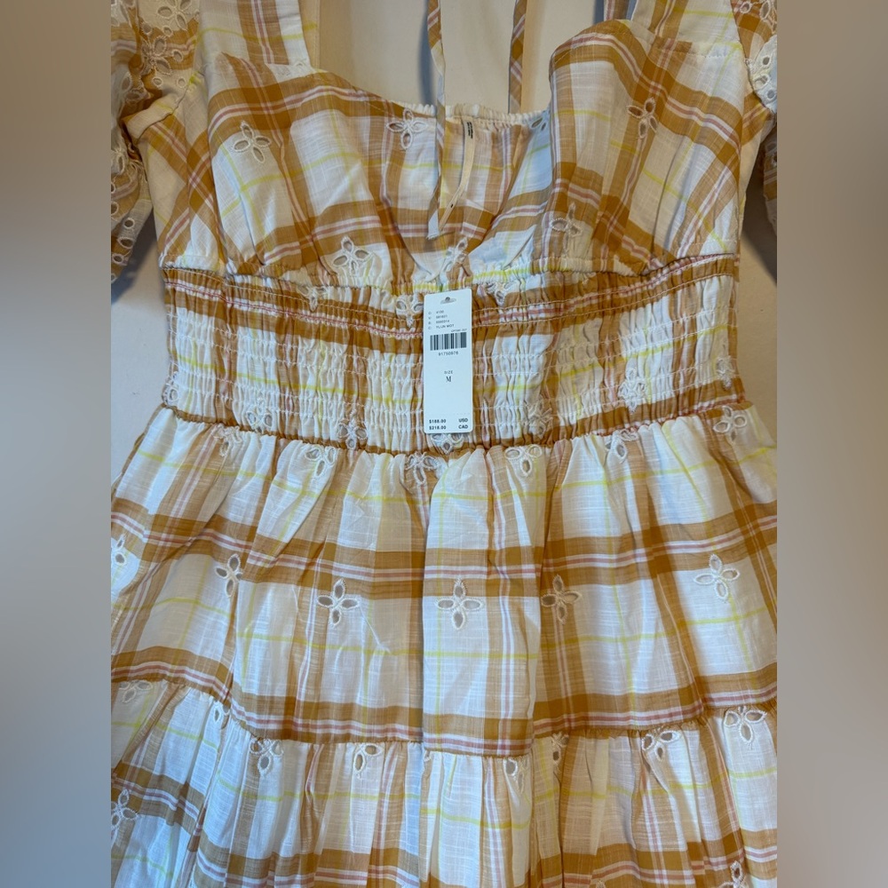 Puff-Sleeve Eyelet Midi Dress - Picture 14 of 15